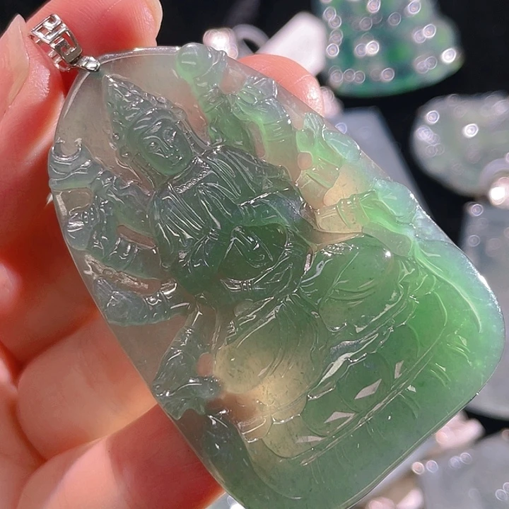 翡翠颈饰18K金镶嵌7，