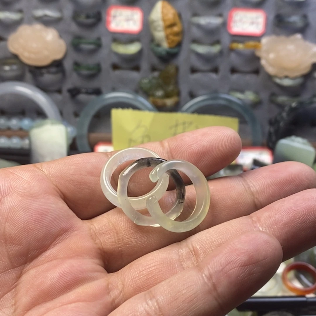 蛇纹石玉未镶嵌戒指快***和