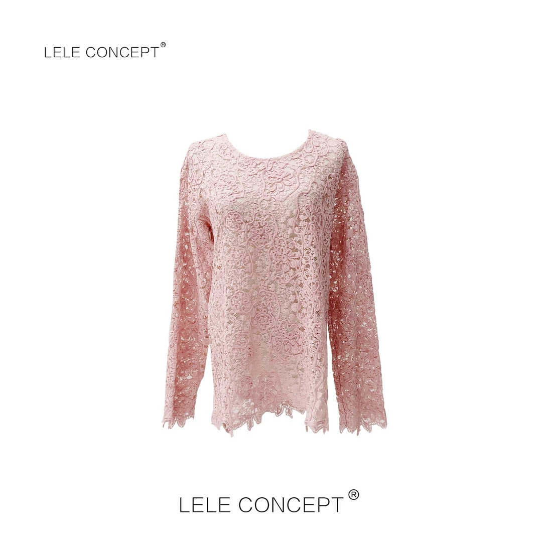 LELE CONCEPT丨蕾丝扣花上衣S0822