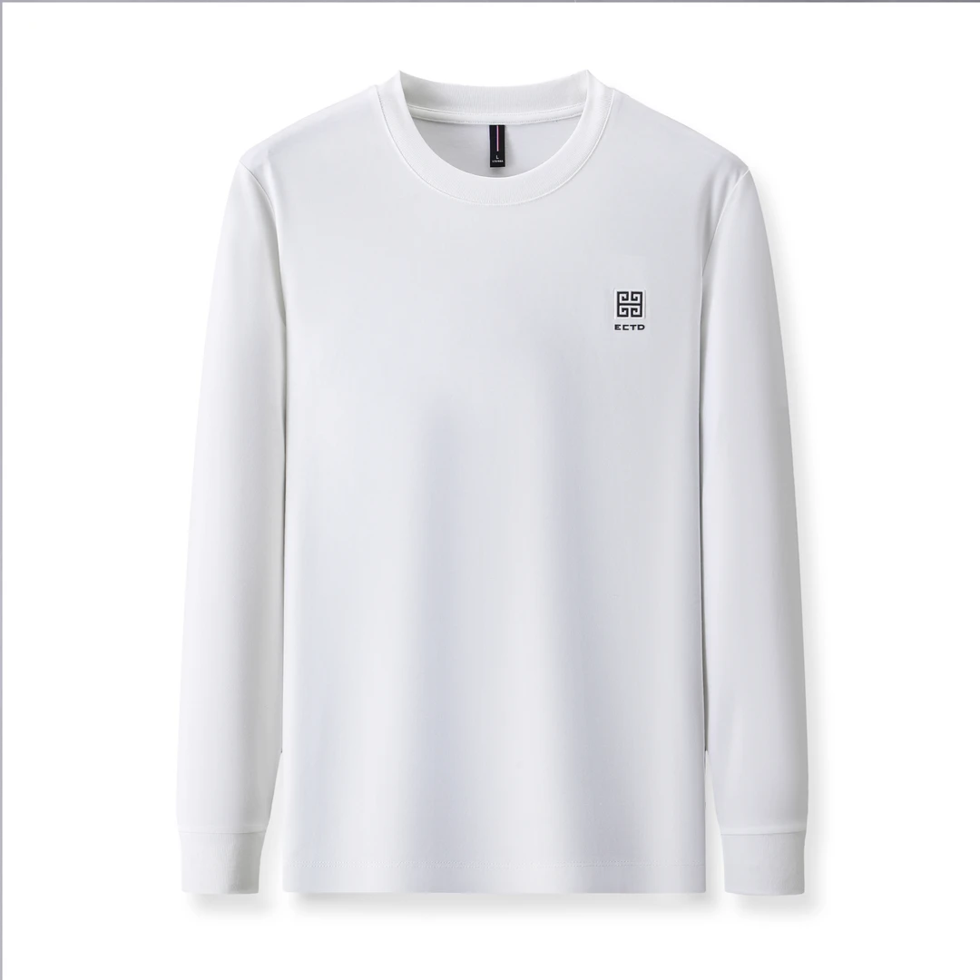 2025春秋男式轻奢字母绣花棉T圆领卫衣