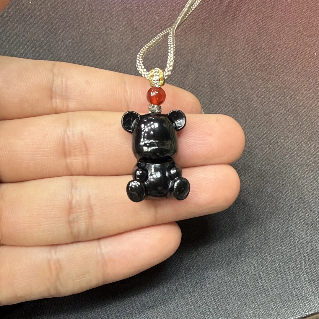 【倔老头工厂】和田玉青玉宝宝熊吊坠精雕 百搭（配绳）