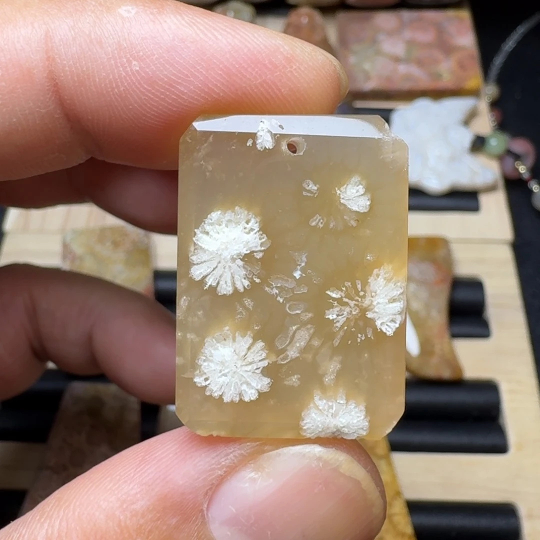 未镶嵌纯天然色有机玉石保真色硅化玉