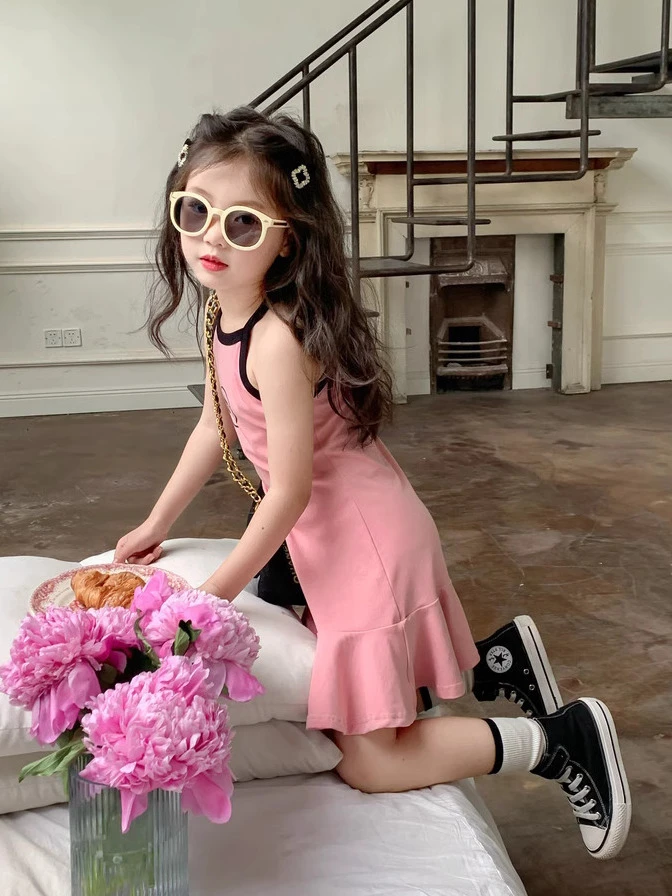 童装女童吊带连衣裙宝宝鱼尾裙儿童2025新款夏季洋气裙子中小童裙