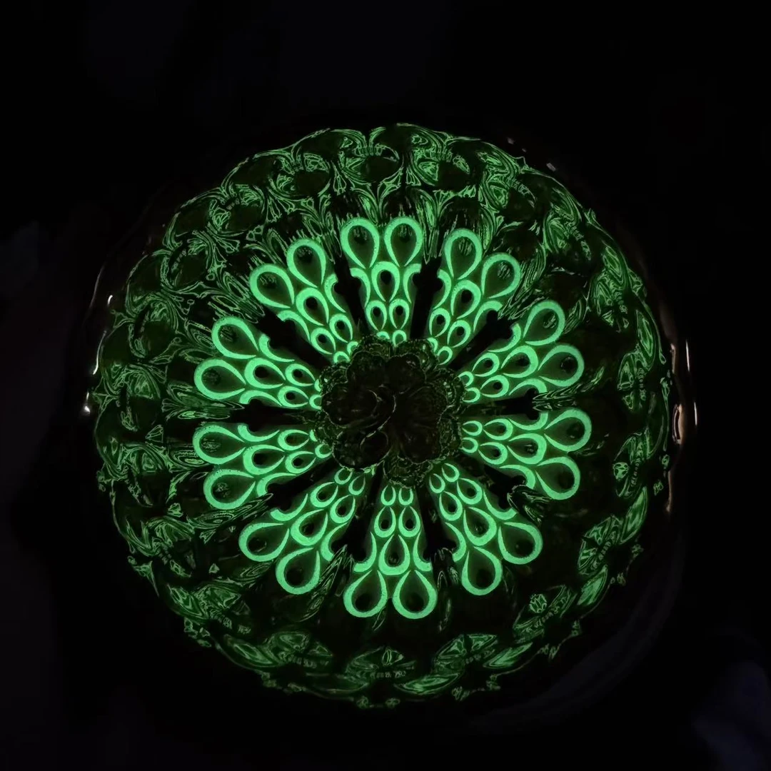 手工茶器 全金夜光【金孔雀】太阳光-金底