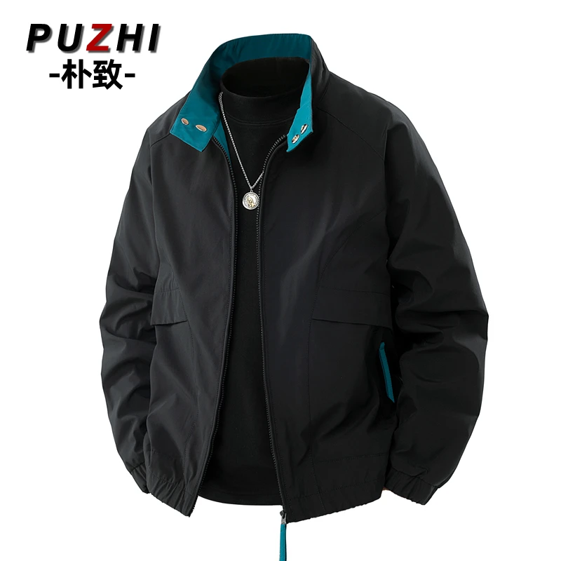 工装外套男春季2025新款美式高街飞行员休闲宽松防水冲锋衣夹克男