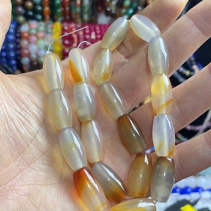 玛瑙/玉髓未镶嵌珠宝半成品玛瑙桶珠卡10