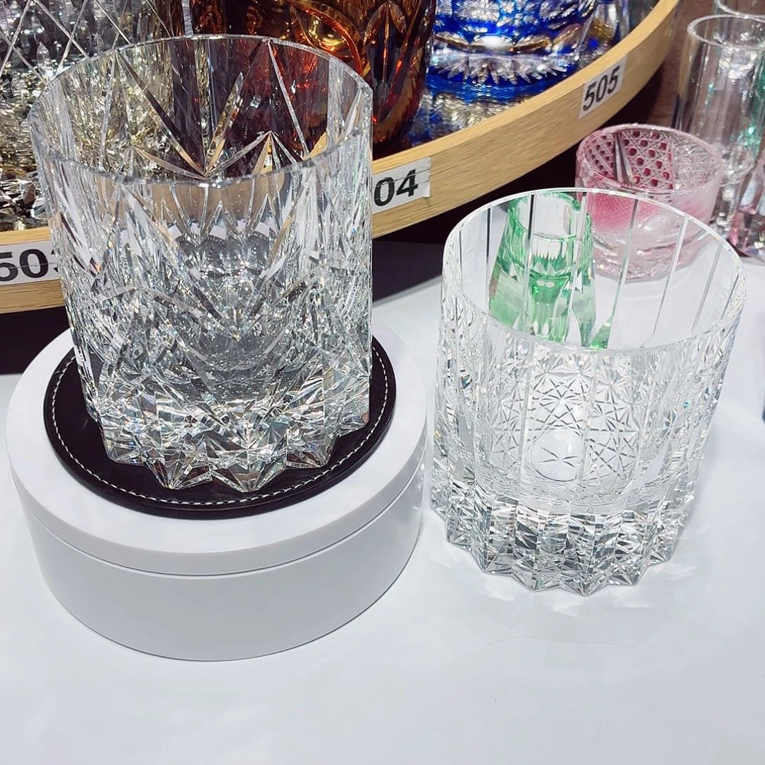 米***花水晶玻璃平底款威士忌