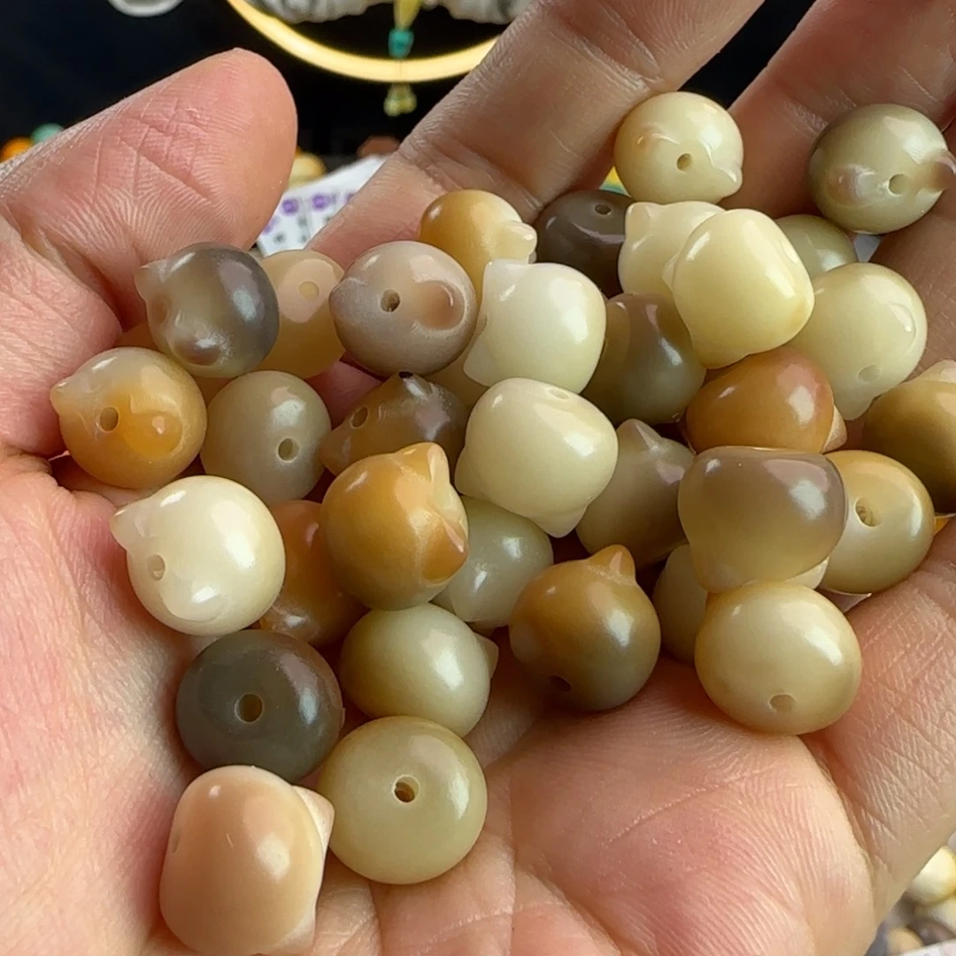 菩提根/象牙果手串卡12飘花猫头20颗