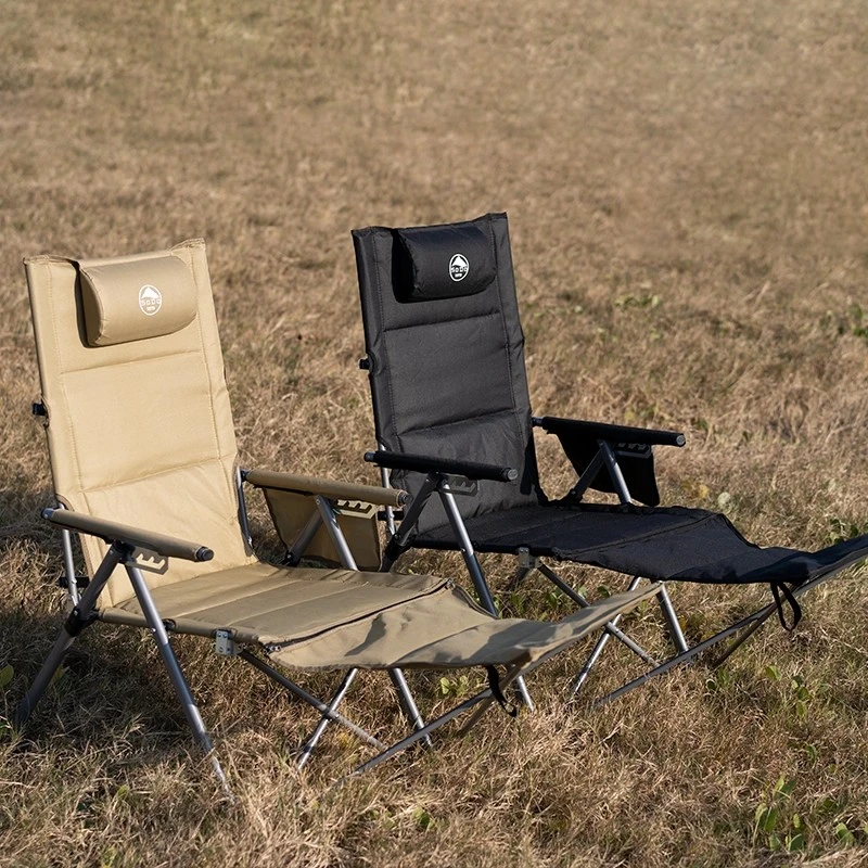 索度户外折叠躺椅五档调节带扶手高靠背便携露营午休沙滩椅海狗椅