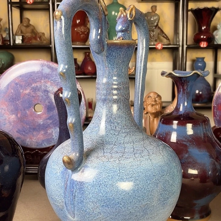 钧瓷艺术摆件知****乐煤烧