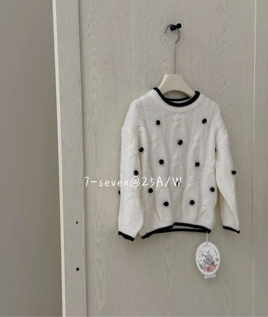 【正版】7seven～25冬女童小黑球毛衣2756