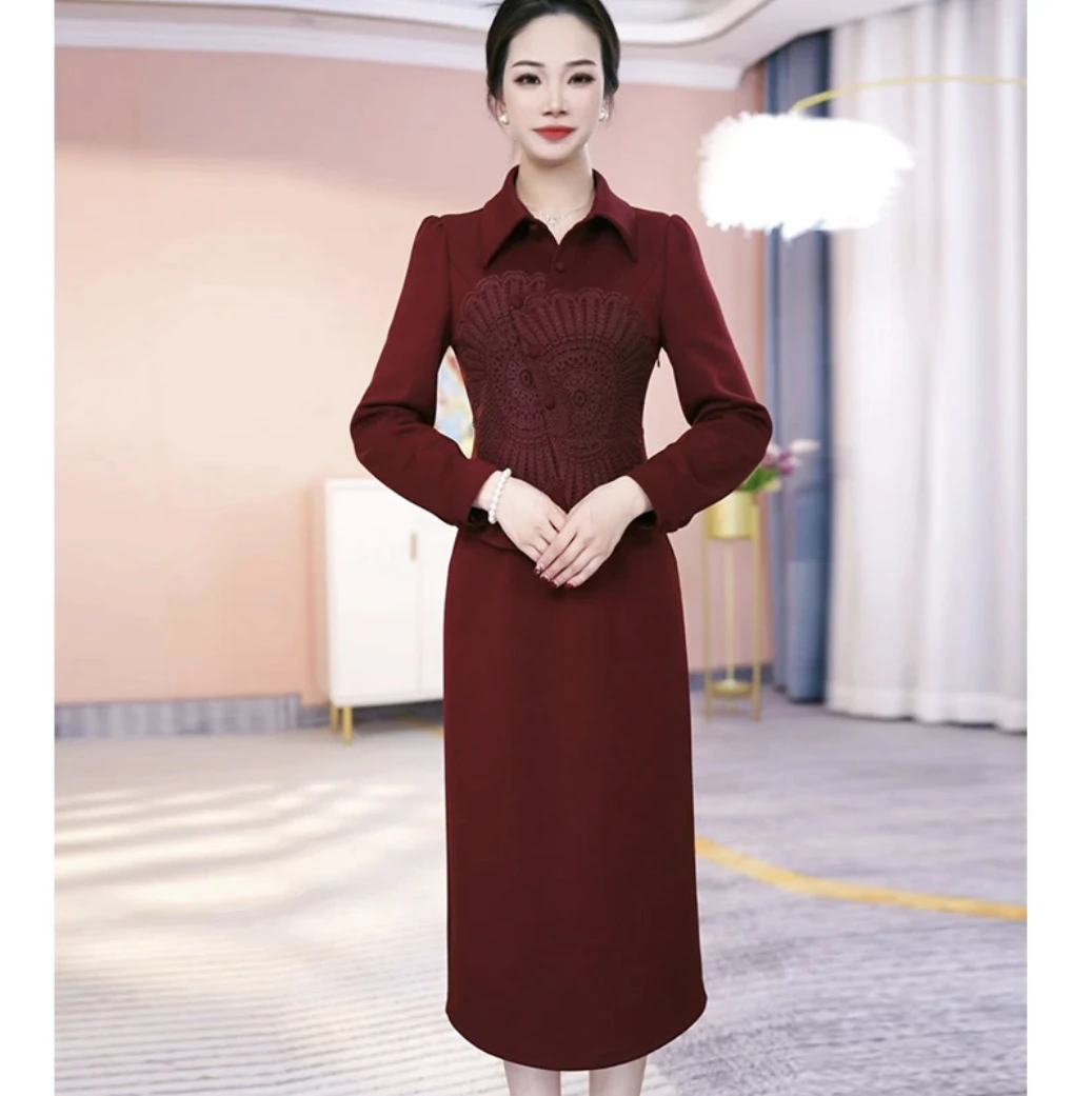 连衣裙2025年春季新款经典大气假两件气质时尚气质显瘦遮肉连衣裙