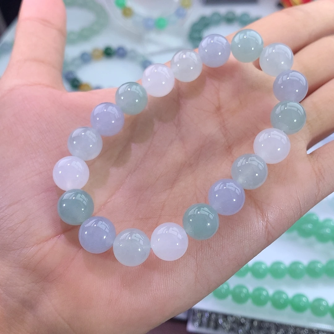 未镶嵌手链翡翠清爽马卡龙手串