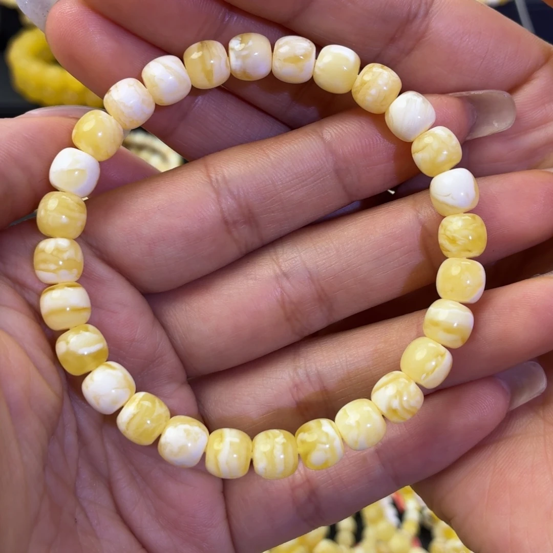 琥珀未镶嵌珠宝奇石瓷白妖虎皮7.5