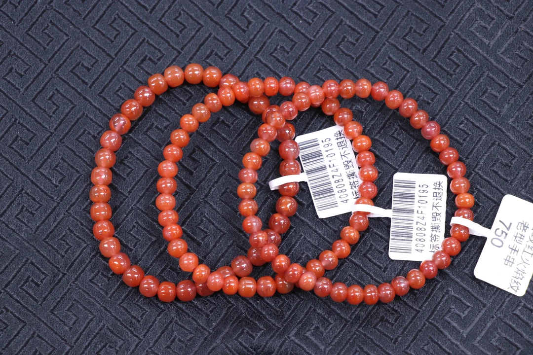 原矿无优化天然南红瓦西玫红火焰纹老型单圈5mm左右多样性发一条