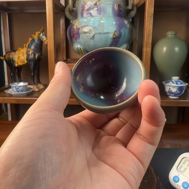 七***半陶瓷天蓝釉钧瓷茶盏
