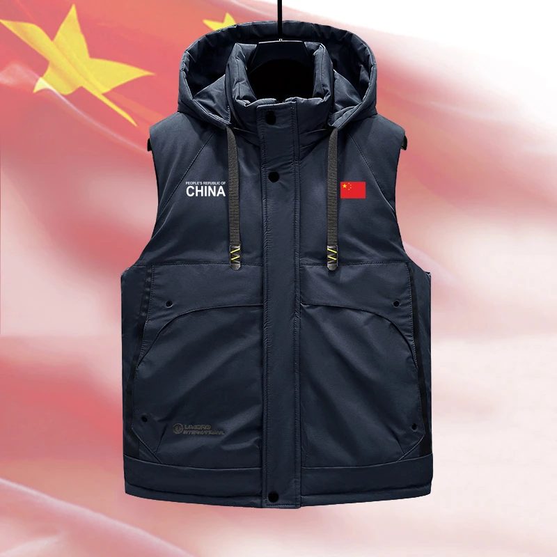 中国队China马甲秋冬季新款男女国潮大码潮流百搭马夹坎肩背心