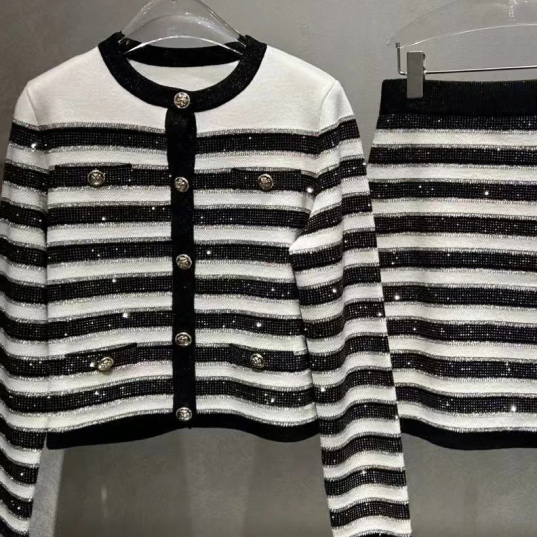 意大利纱线 绵羊毛开衫外套 重工烫钻针织衫包邮