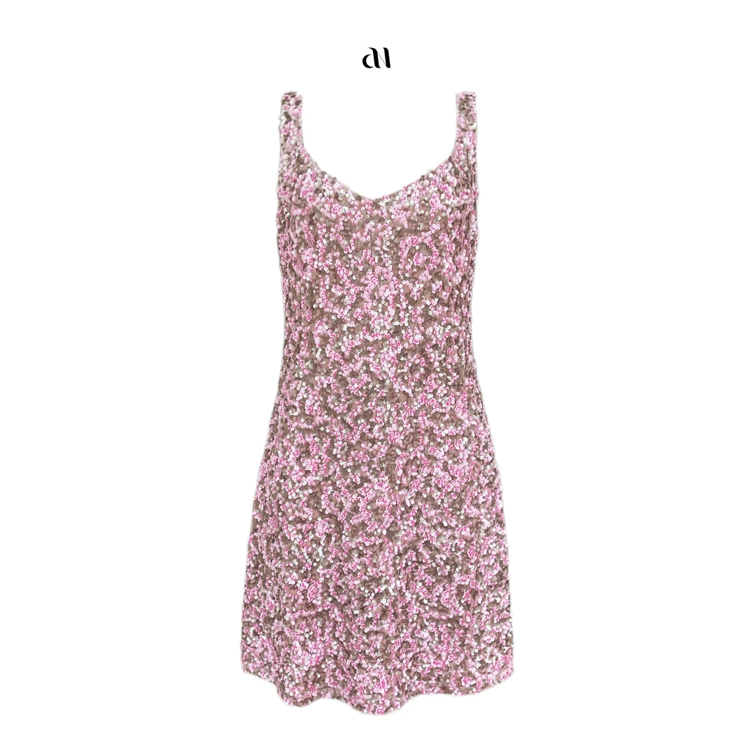 Aiko专属  修身款 丝绒亮片背心裙