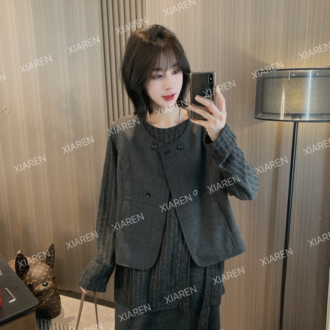 XIAREN【极简西装马甲】早秋新款马甲女款外穿休闲百搭简约设计感