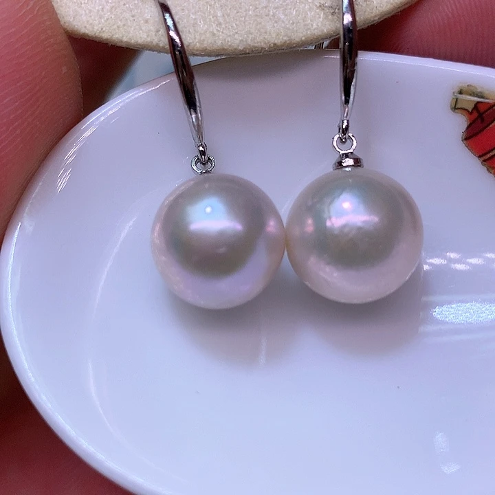 银S925镶嵌耳饰淡水珍珠