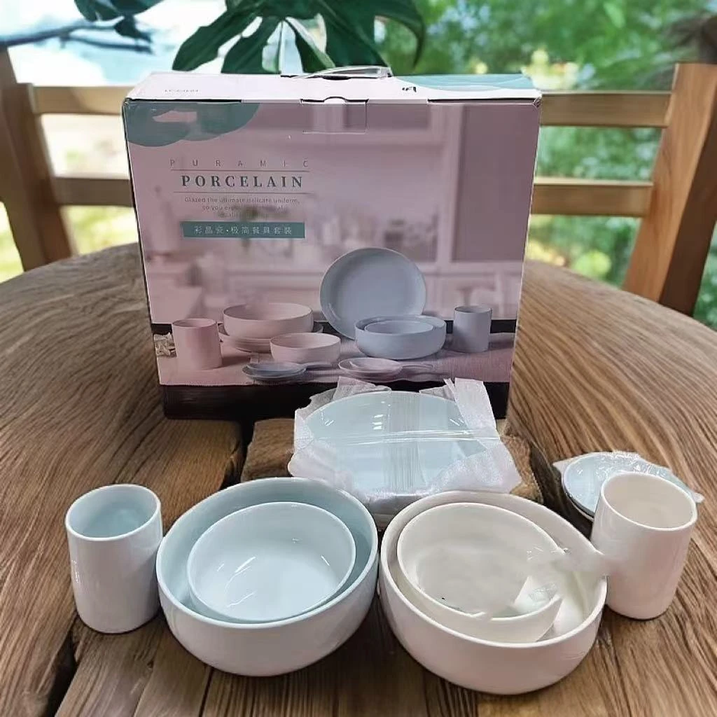 QCSD-彩晶瓷陶土极简家用吃饭餐具套装
