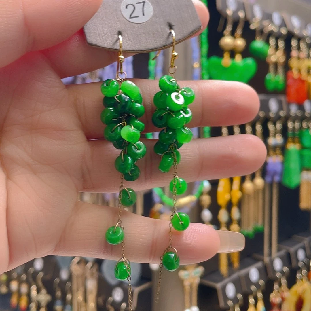 翡翠合金耳饰翡翠