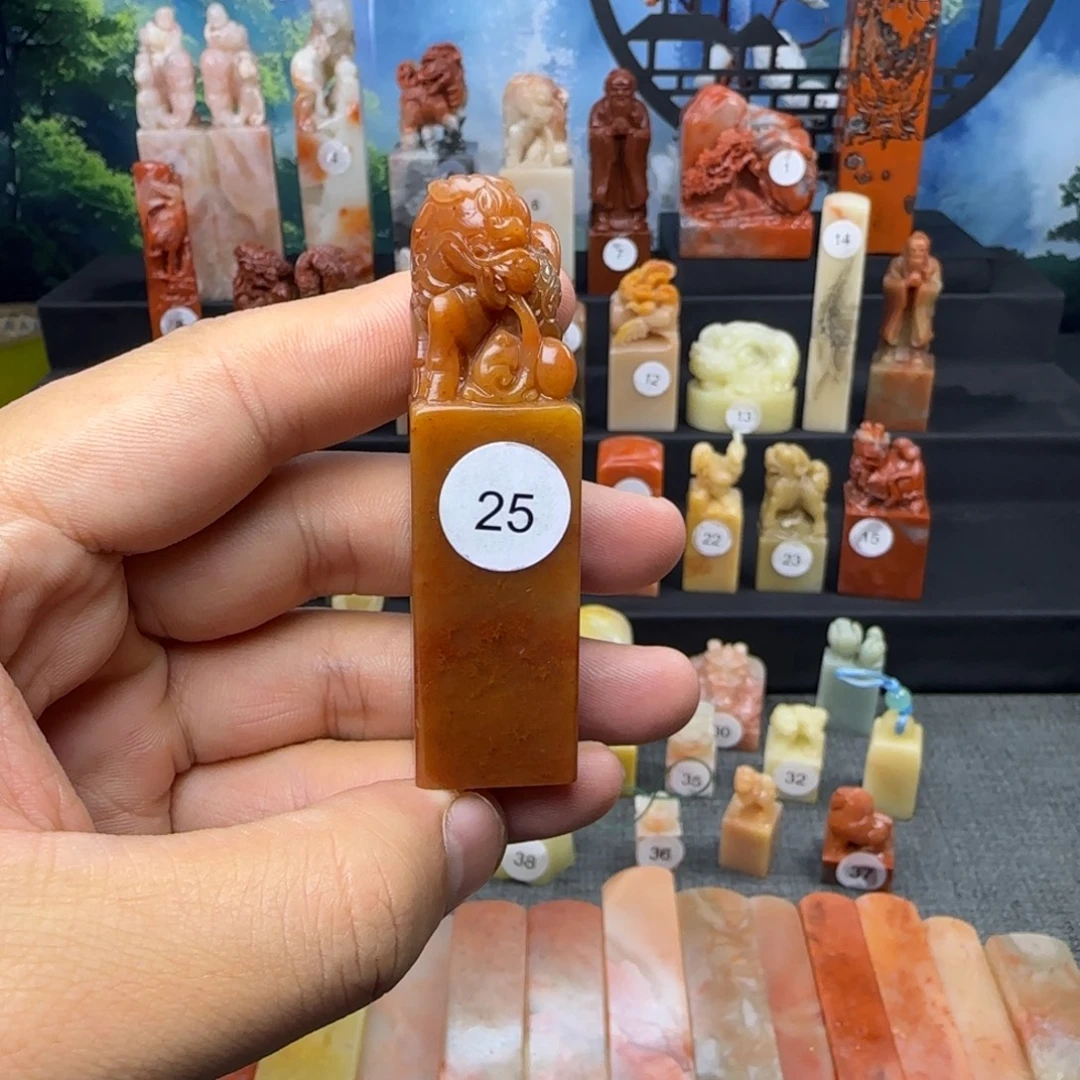 印石寿山石寿山麒麟纳福2.0公分印面