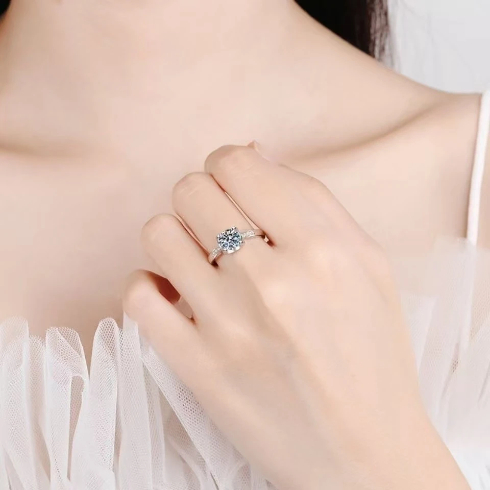 （中云）牛头戒指满钻豪镶1ct