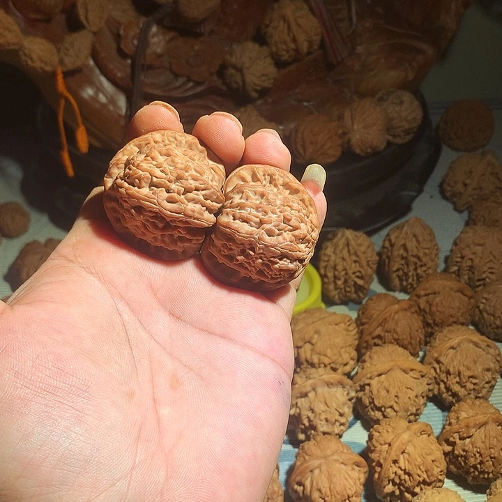 时***.把件文玩核桃白狮子