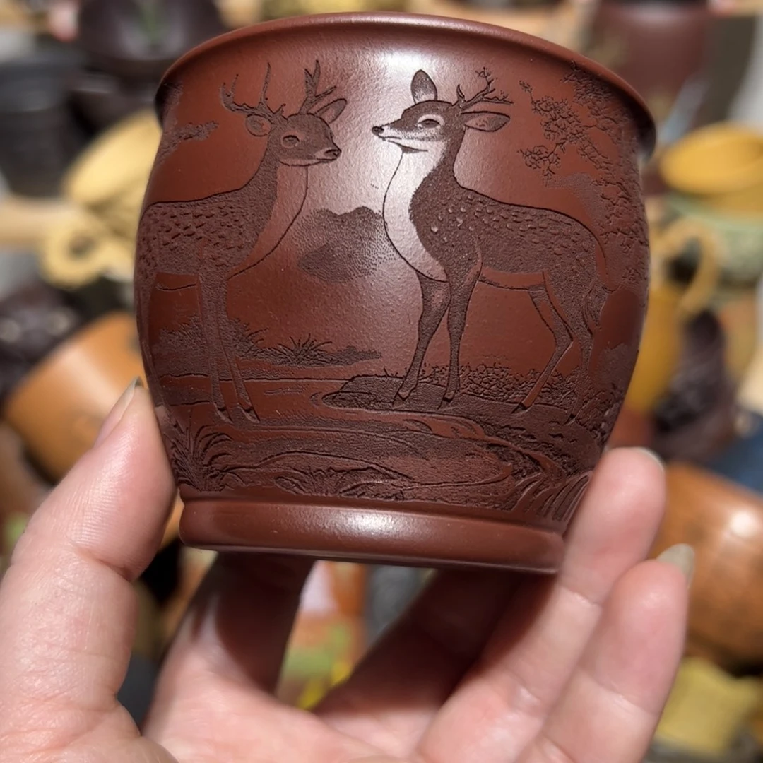 紫砂茶杯宜兴紫砂主人杯