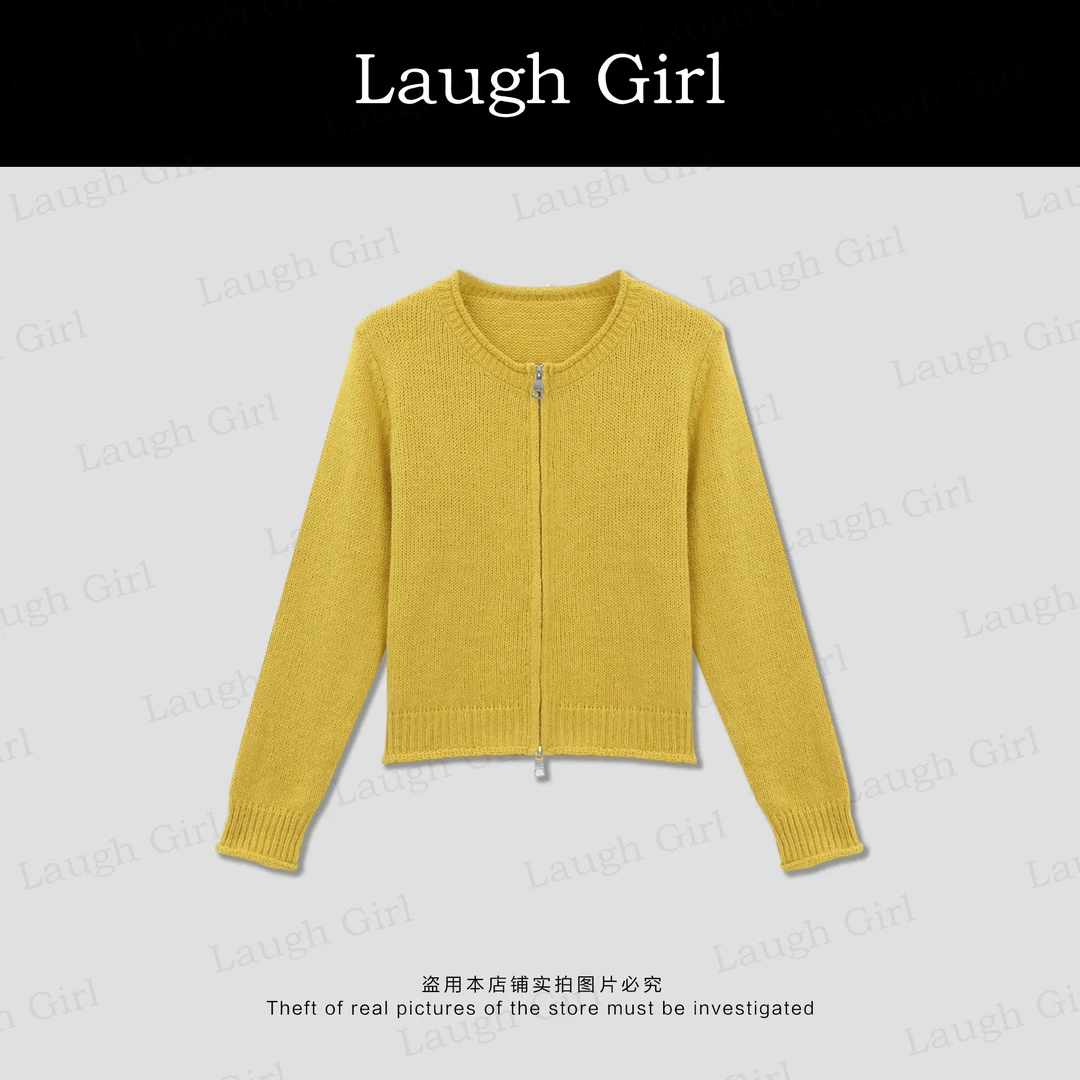 楚楚君 Laugh girl【人气选手】新款拉链百搭软糯针织毛衣WL531097J