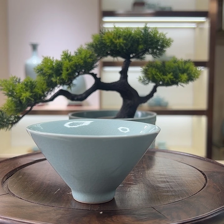 杯子原矿原釉斗笠杯
