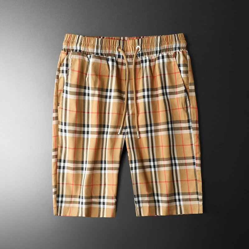 Tispair新款高档欧货短裤男时尚休闲格子印花五分裤青年潮速干裤