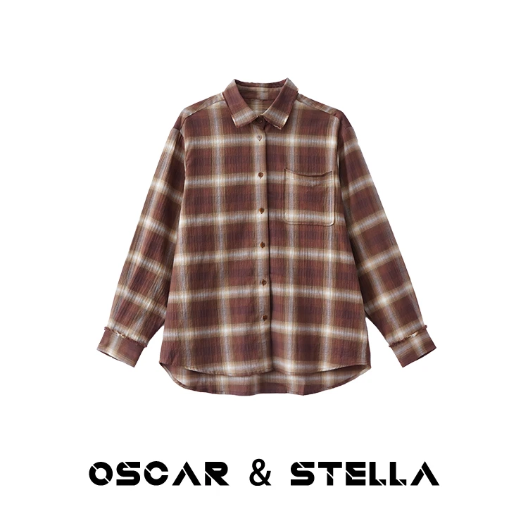 O&S【对格工艺】宽松格子休闲衬衫 164 1768