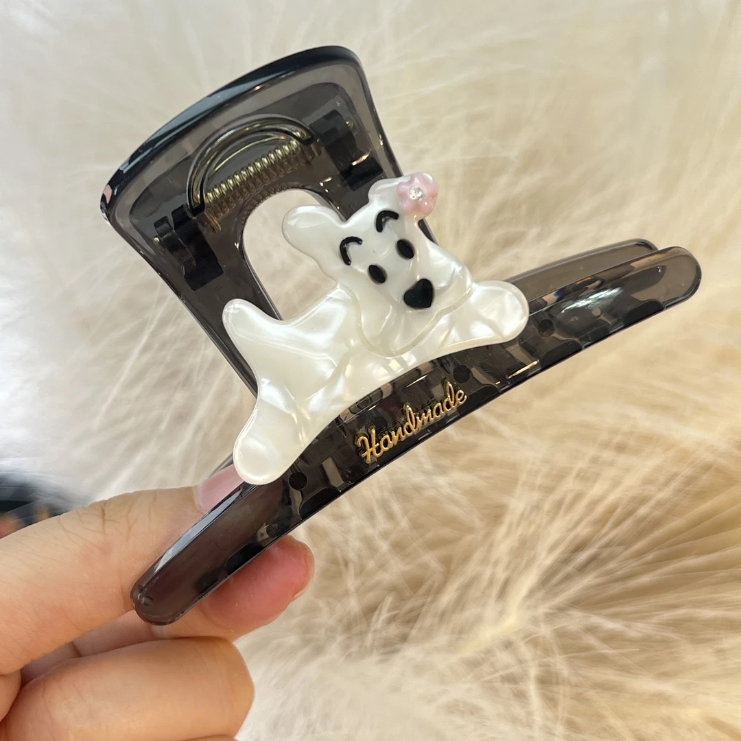 C8【11cmAB面醋酸小狗】韩版高货原创设计款抓夹发量多