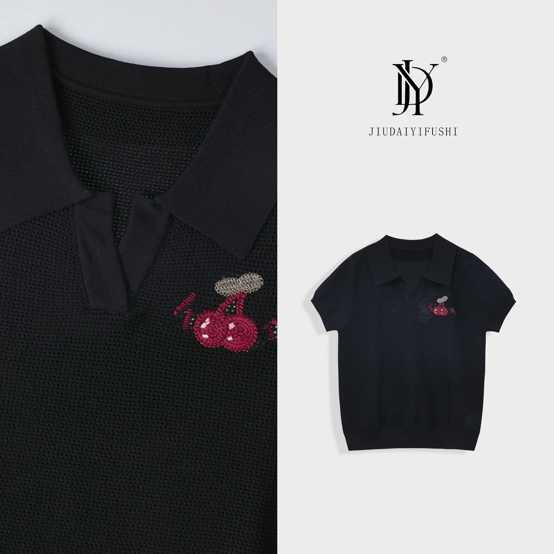 玖黛衣【大樱桃】新款百搭显瘦休闲时尚樱桃上衣 XSJ41431