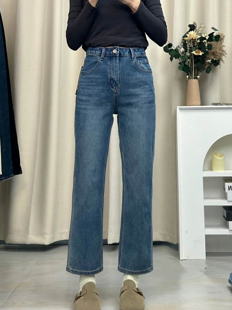 SU【21】代C3 愫卿 超爆裤王黑标四面弹九分直筒牛仔裤~