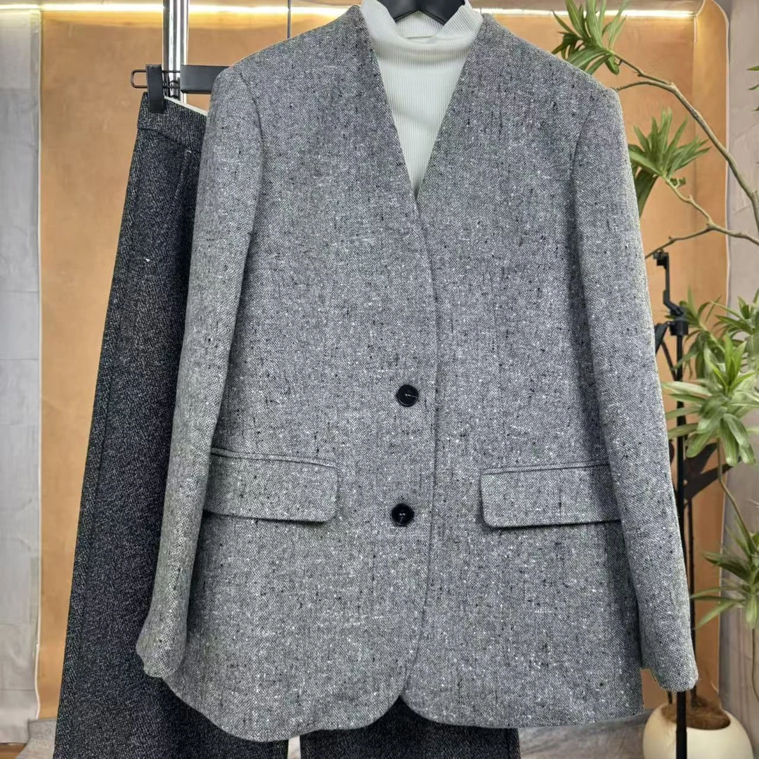 S53Z0003X秋冬羊毛西装外套修身商务韩版设计师款显高显瘦显气质