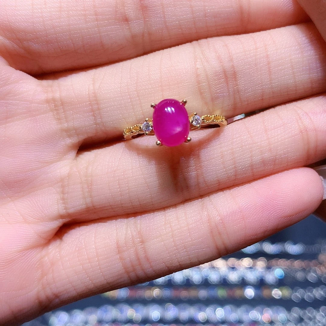 银S925镶嵌戒指红宝石