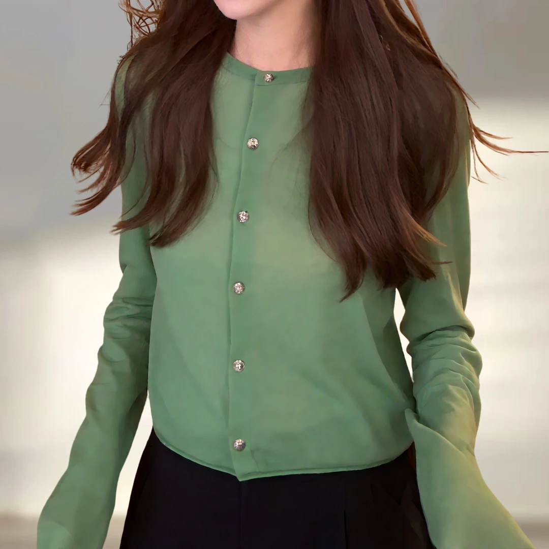 简约百搭新款针织长袖上衣女早秋开衫薄款小外搭独特漂亮小衫T恤