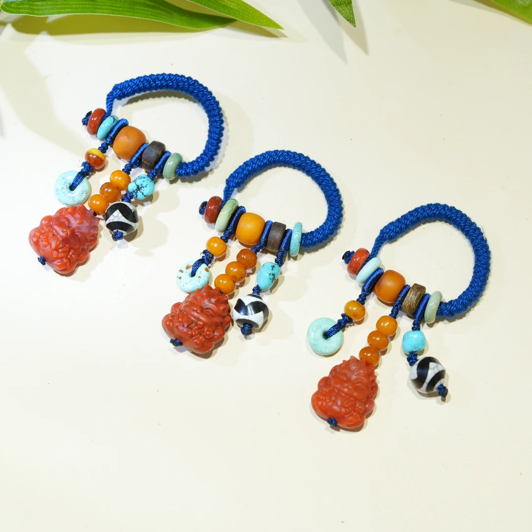 【虫二原创】天然南红设计九尾狐万能滴流随意搭配神器多样性发一件