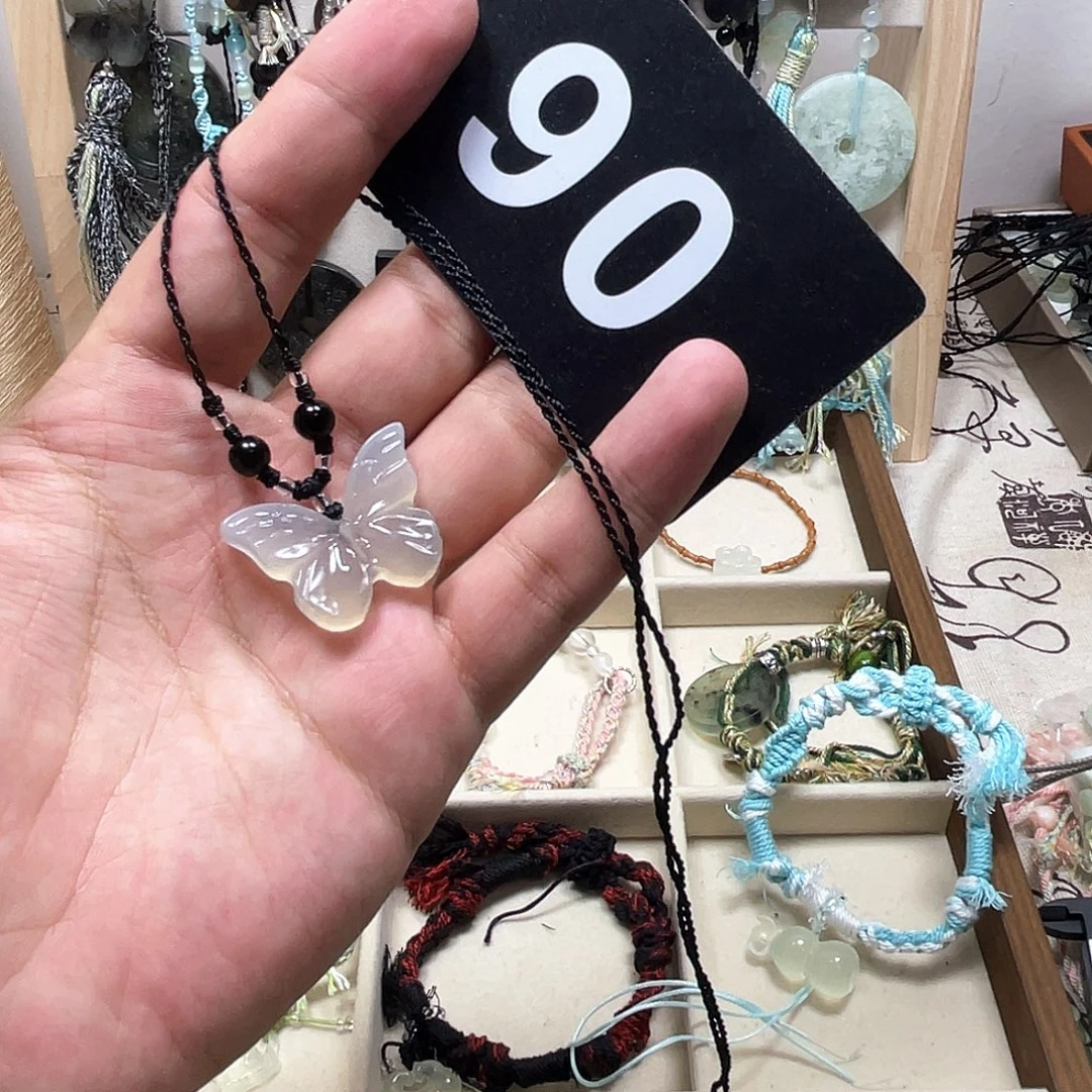 蛇纹石玉合金颈饰