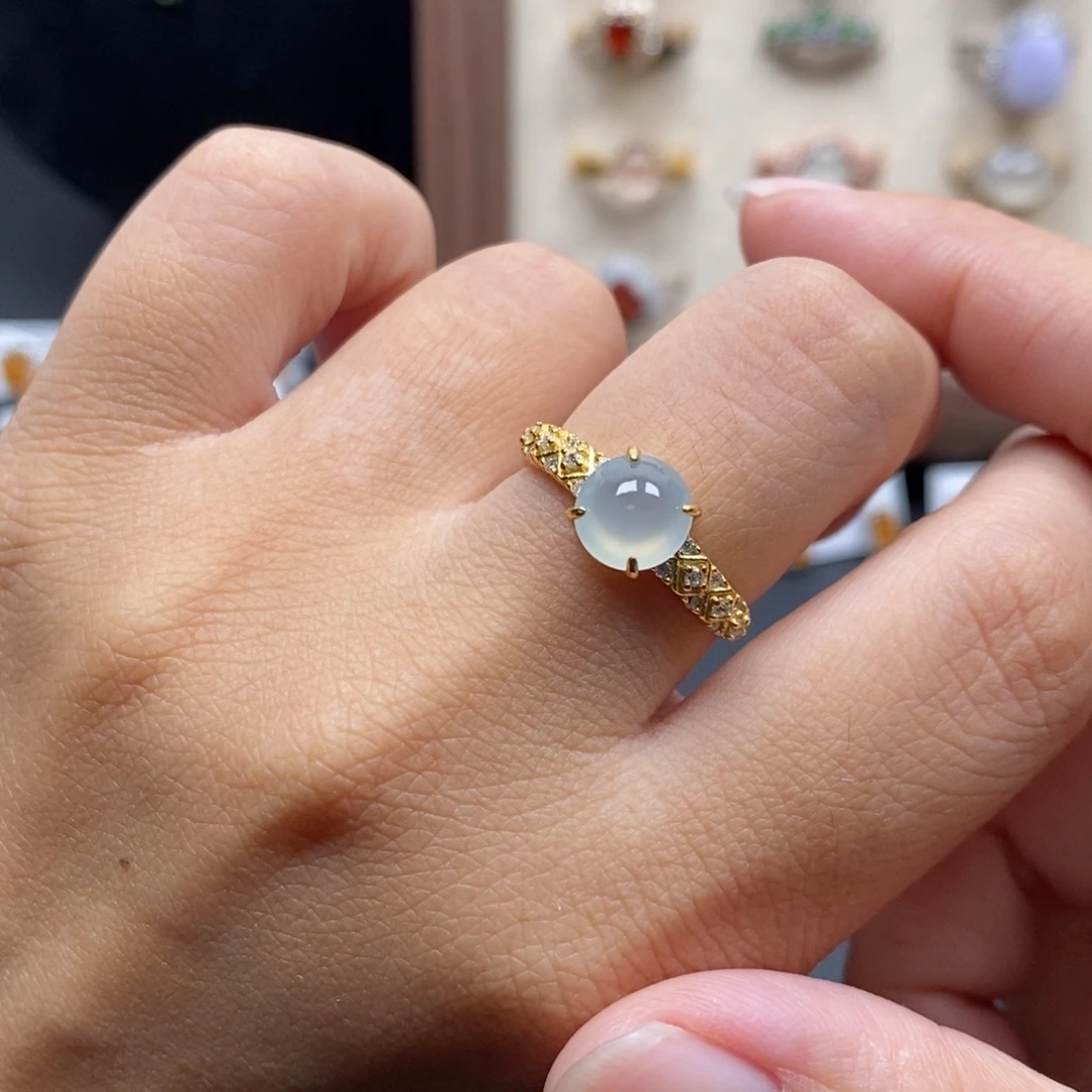 翡翠银S925镶嵌戒指