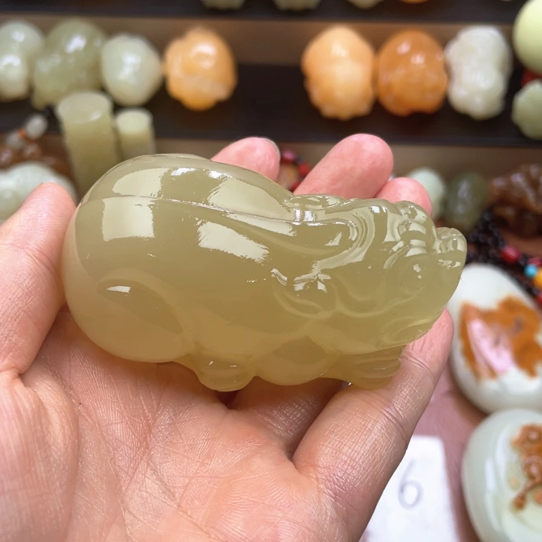 ****恋石材天然古青石手把件