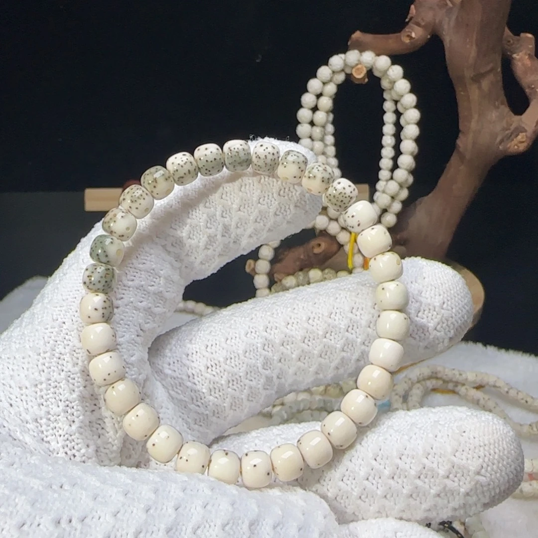 手串星月菩提76绿背大通体单圈