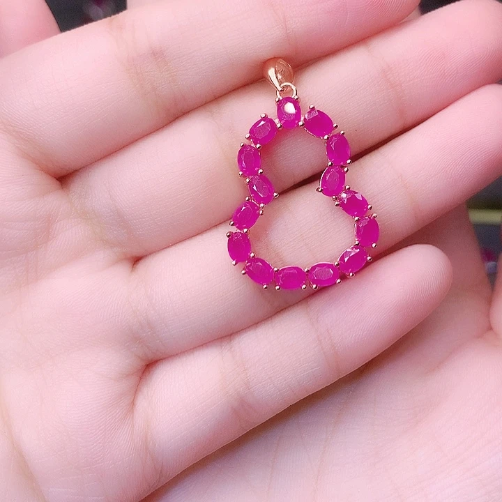 颈饰银S925镶嵌红宝石