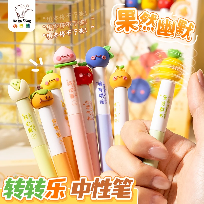 转转中性笔旋转出芯可爱卡通学生刷题笔速干顺滑0.5mm黑笔考试笔