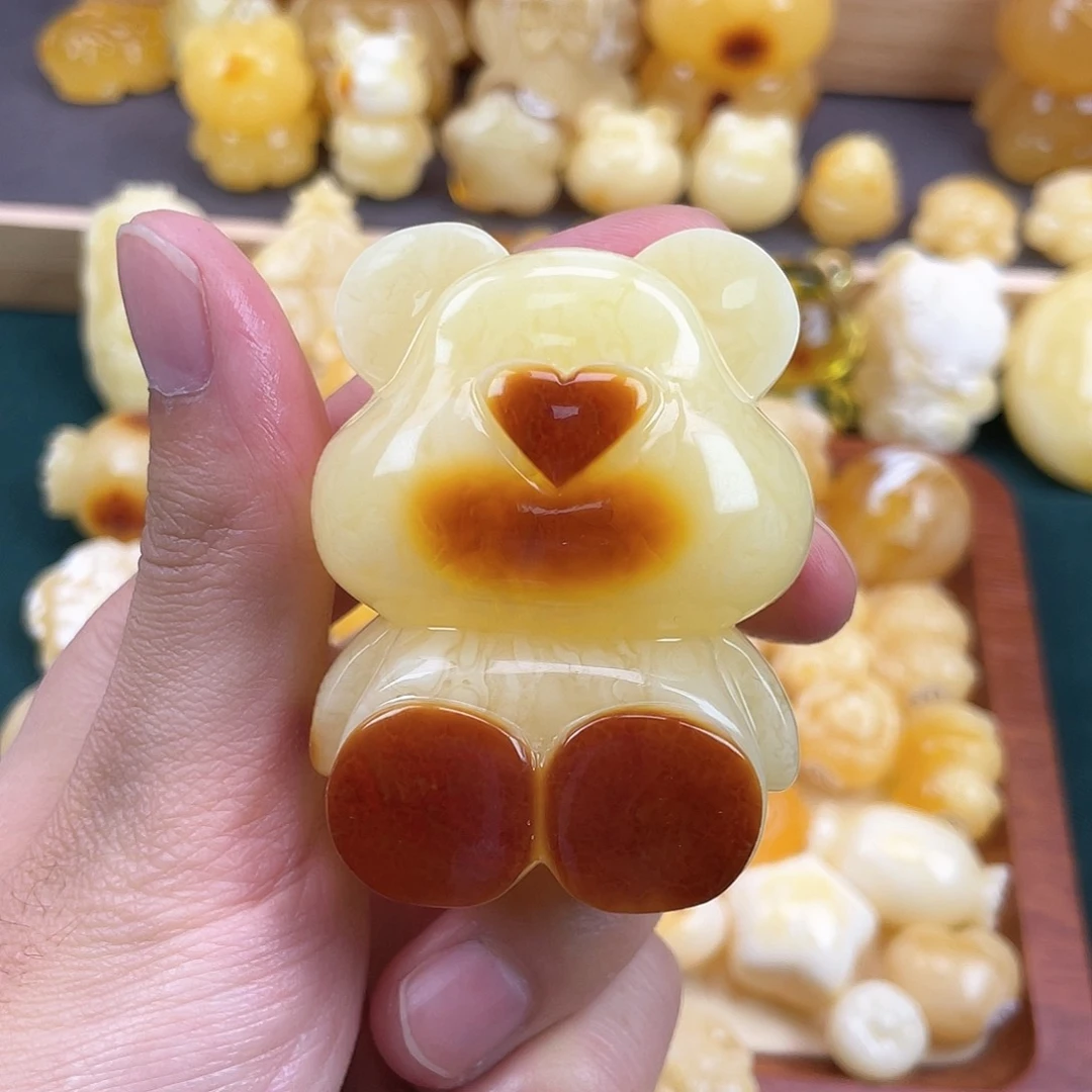 琥珀裸石未镶嵌玫**7蜜蜡