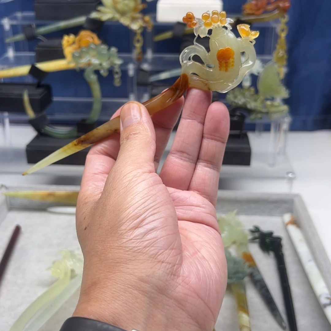 蛇纹石玉未镶嵌福利发簪